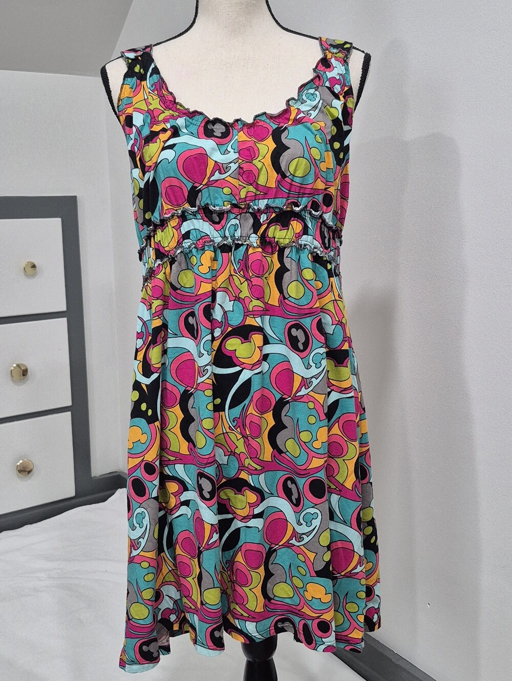 Groovy Disney Parks Mickey Mouse Head Sundress Loungewear